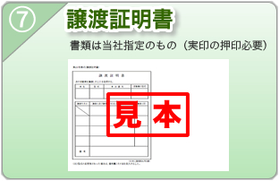 買取に必要な書類　譲渡証明書